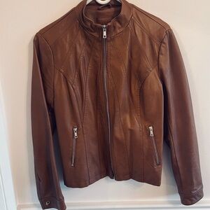 Elegant Tan PU Jacket for Women